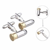 Men Electroplate Cufflinks Bullet Pattern Wedding Gift Suit Shirt Accessories