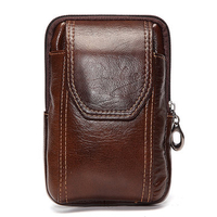 Men Geniune Leather Vintage 5.5 inch Waist Phone Bag For iphone Samsung Sony Xiaomi Huawei