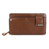 Men Genuine Leateher Vintage Large Capacity Business Zipper Wallet