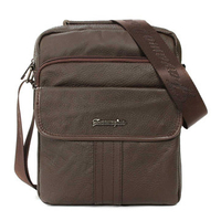 Men Genuine Leather Brown Business Casual Crossbody Bags Outdoor Shoulder Bags
