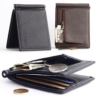 Men Genuine Leather Business Small Multifunctional Money bag Card Holders Wallet