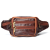 Men Genuine Leather Casual Outdoor Hiking Travel Multi-pocket Waist Bag