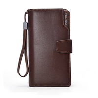 Men Genuine Leather Large Capacity Long Zipper Wallet Casual Business Purse