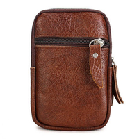 Men Genuine Leather Outdoor Small Waist Bag Phone Cards Bags Casaul Wallet