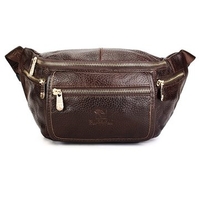 Men Genuine Leather Vintage Outdoor Sport Casual Waist Bag
