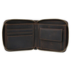 Men Genuine Leather Zipper Large Capacity Vintage Casual Wallet Cards Coins Purse