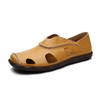Men Hand Stitching Hole Breathbale Slip On Flat Casual Leather Loafers