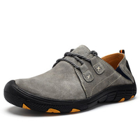 Men Hiking Pigskin Leather Slip Resistant Outdoor Sport Casual Sneakers