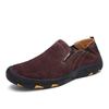 Men Hiking Shoes Soft Leather Slip On Outdoor Sneakers