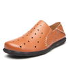 Men Hole Breathable Two Ways Wearing Soft Leather Casual Loafers