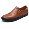 Men Hollow Out Splicing Hand Stitching Genuine Leather Driving Loafers