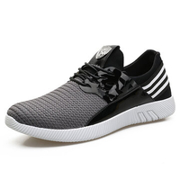 Men Knitted Breathable Lace Up Sport Running Casual Shoes