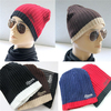 Men Knitted Hat Patchwork Sport Ski Cap Warm Casual Crochet Beanie Hat