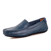 Men Leather Pure Color Lazy Slip On Flat Driving Loafers