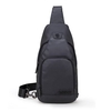 Men Leisure Oxford Crossbody Bag Black Chest Pack Travel Bag