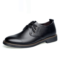 Men Letter Lace Up Leather Sport Formal Business Shoes