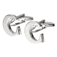 Men Letter Pattern Cufflinks Stainless Steel Silver Cufflinks Gift Shirt Suit Wedding Accessories