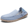 Men Linen Pure Color Breathable Flat Casual Shoes Slip On Loafers