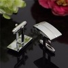 Men Male Silver Cufflink Rectangle Cufflinks Wedding Gift Suit Shirt Accessories
