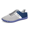 Men Mesh Fabric Splicing Breathable Lace Up Casual Sport Shoes