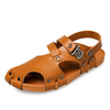 Men Metal Buckle Hollow Out Roamn Sandals Breathable Beach Shoes