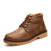 Men Metal Button High Top British Casual Outdoor Lace Up Boots