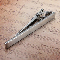 Men Metal Silver Tone Simple Practical Necktie Tie Bar Clasp Clip