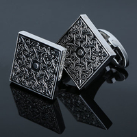 Men Metal Square Vintage Cufflinks Royal Engraving Wedding Party Gift Shirt Accessories