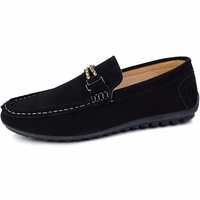 Men Metal Suede British Style Soft Slip On Flat Casual Loafers