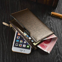 Men Middle Long Casual Business Wallet Cash Cards Coins Bags