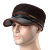 Men Military Woolen Leather Flat Baseball Cap Winter Warm Army Hats