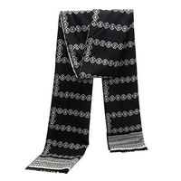 Men Modal Thick Warm Scarves Cross Pattern Long Neckerchief Shawl Wrap