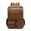 Men Multi-pocket Canvas Casual Shoulder Bags Large Capacity Backpack Travel School Sports Bags