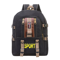 Men Multi-pocket Casual Canvas Outdoor Sports Backpack Students School Bags Shoulder Bags
