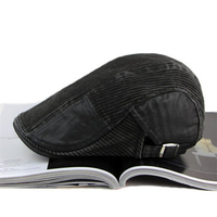 Men Newsboy Gatsby Stripe Beret Cap Casual Outdoor Golf Driving Flat Cabbie Ivy Hat