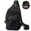 Men Nylon Black Multifunctional Sports Hiking Chest Bags Shoulder Bags