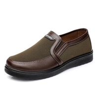 Men Old Peking Style Fabric Breathable Flat Slip On Casual Shoes