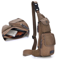 Men Outdoor Casual Canvas Chest Bag Sport Crossbody Bag
