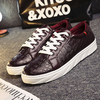 Men Plaid Check Pure Color Korean Style Breathable Lace Up Casual Shoes