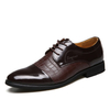 Men Plaid Lace Up Leather Formal Business Flat Shoes