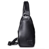 Men PU Chest Bag Simple PU Leather Crossbody Bag Leisure Shoulder Bag
