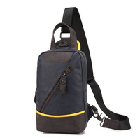 Men Pu Chest Bag Vertical Casual Crossbody Bag Shoulder Bag for Ipad