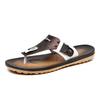 Men Pu Color Match Buckle Clip Toe Flip Flops Indoor Outdoor Beach Slippers
