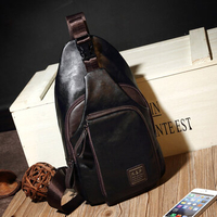 Men PU Crossbody Bag Capacity Leisure Shoulder Bag