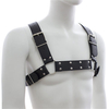 Men PU Leather Adjustable Chest Strap Half Harness Clubwear Costume