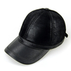 Men PU Leather Baseball Cap Polo Hat Black Earflap Earmuffs Snapback Hat