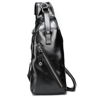 Men PU Leather Crossbody Bag Casual Travel Chest Bag