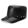 Men PU Leather Earflap Earmuffs Baseball Cap Fleece Linen Adjustable Golf Bomber Polar Hats