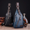 Men PU Leather Retro Portable Leisure Shoulder Bag Chest Bag Crossbody Bag