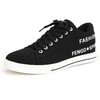 Men Pu Letter Color Match Breathable Waterproof Lace Up Casual Shoes